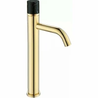 Смеситель для раковины Boheme Stick 122-G-MR-BLACK Золото Черный латунь
