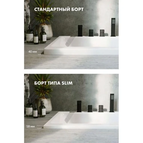 Акриловая ванна Excellent Pryzmat Slim 170x75 WAEX.PRY17S.LINE.WH цвет Белый с гидромассажем форсунки Белые