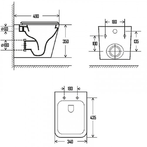 Унитаз AQUAme AQM2004 подвесной Белый глянец с сиденьем Микролифт фаянс подвесной