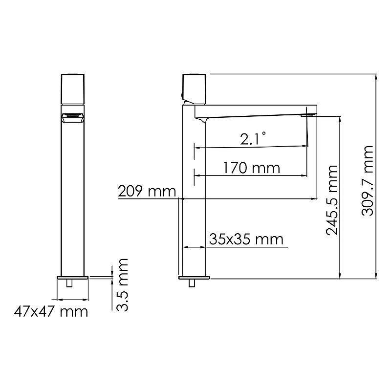 Смеситель для раковины WasserKRAFT Naab 8603H Хром латунь