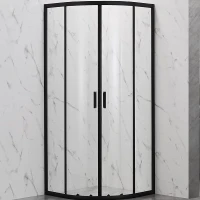Душевой уголок Veconi Rovigo RV-202B 90х90 RV202B-90-01-C6 профиль Черный матовый стекло прозрачное