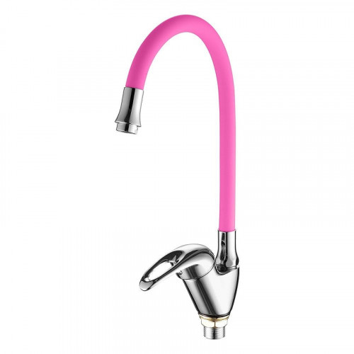 Смеситель для кухни Fashun A4403+A7255 цвет Хром Розовый