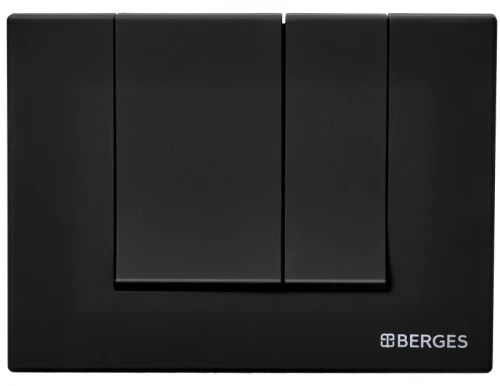 Комплект унитаза с инсталляцией Berges Floe Rimless 043230 с сиденьем Микролифт и Черной клавишей смыва фарфор подвесной
