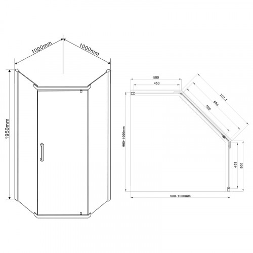 Душевой уголок Vincea Stresa 100x100 VSP-1S100CLG профиль Брашированное золото стекло прозрачное