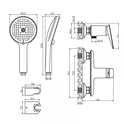 Смеситель для душа Olive's Tarone 38200TN Хром