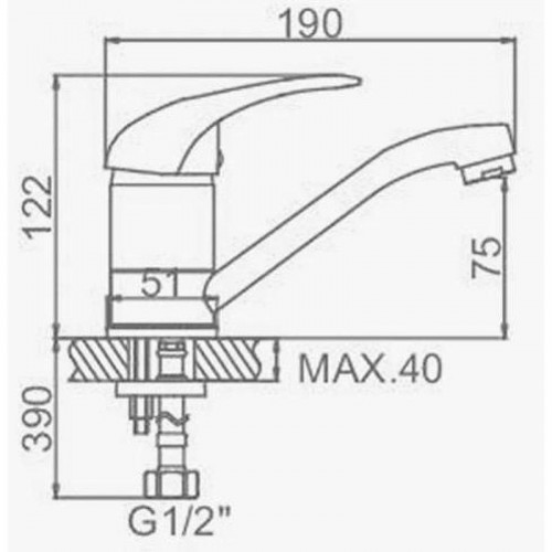 Смеситель для кухни D-Lin D151401-6 цвет  Хром