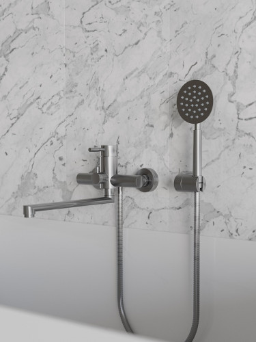 Смеситель для ванны Knotlor Streamline SS-03 универсальный цвет Матовая сталь