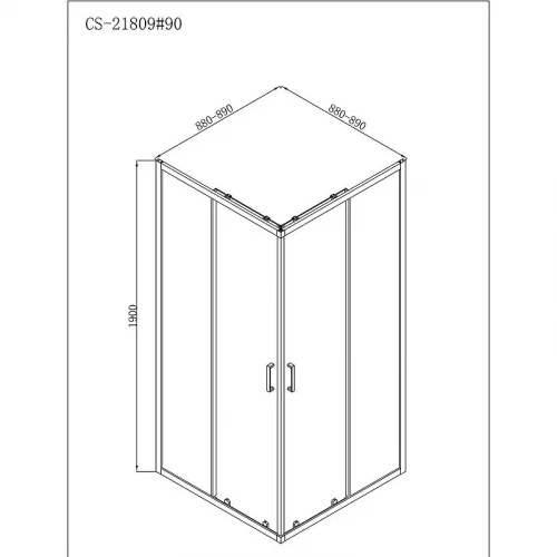 Душевой уголок Loranto Neo 90х90 CS-21809-90 профиль Серебро стекло прозрачное