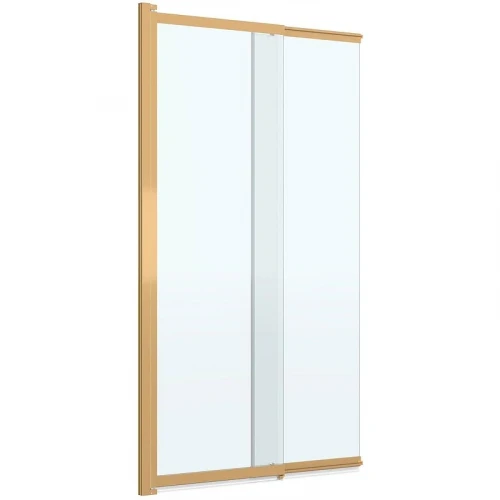 Шторка на ванну Cezares Slider 90 SLIDER-VF-11-90/150-C-BORO профиль Брашированное золото стекло прозрачное