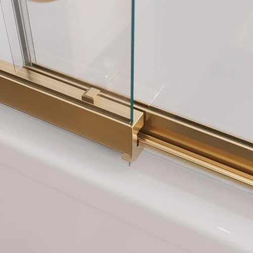 Шторка на ванну Cezares Slider 90 SLIDER-VF-11-90/150-C-BORO профиль Брашированное золото стекло прозрачное
