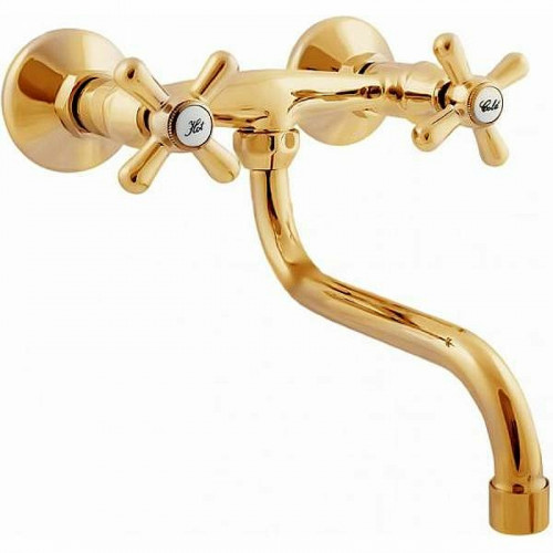 Смеситель для раковины Rav Slezak Morava MK101.5/21Z Золото латунь на стену