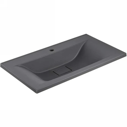 Раковина Vincea 90 VCB-3M900G Серая матовая искусственный камень (литьевой мрамор) полувстраиваемая