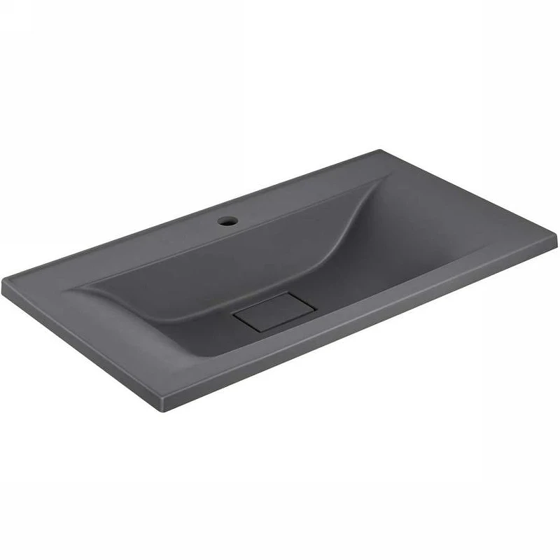 Раковина Vincea 90 VCB-3M900G Серая матовая искусственный камень (литьевой мрамор) полувстраиваемая