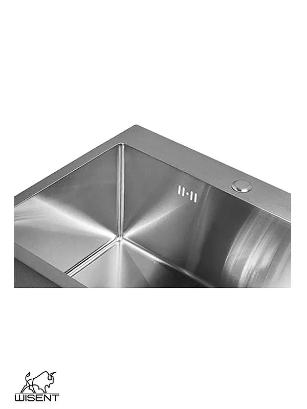 Кухонная мойка Wisent 50 WGS35050/WGER013/W405A/W302644/W4998-4 со смесителем цвет Сатин
