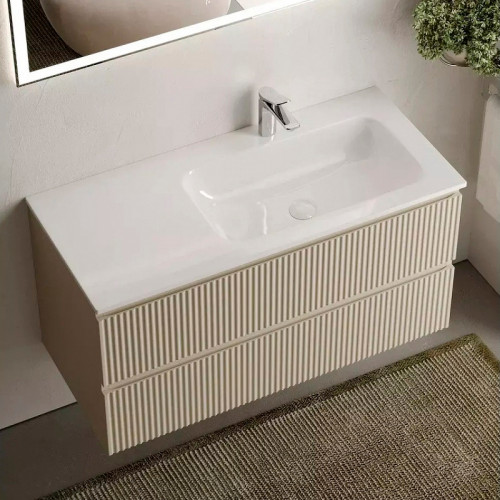 Тумба под раковину Sancos Snob R 100 R SNR100RCE подвесная Beige Soft МДФ / ЛДСП