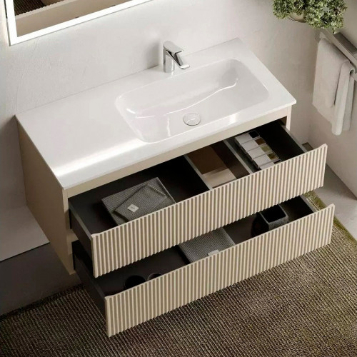 Тумба под раковину Sancos Snob R 100 R SNR100RCE подвесная Beige Soft МДФ / ЛДСП