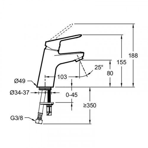 Смеситель для раковины Jacob Delafon Lucien E20849-CP Хром латунь