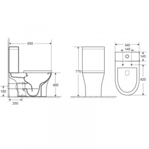 Унитаз компакт Ceruttispa CT7193 с бачком и сиденьем Микролифт фаянс напольный