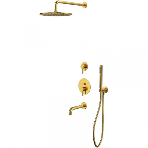 Душевая система Whitecross Y brushed gold YSET07GLB Брашированное золото латунь встраиваемый