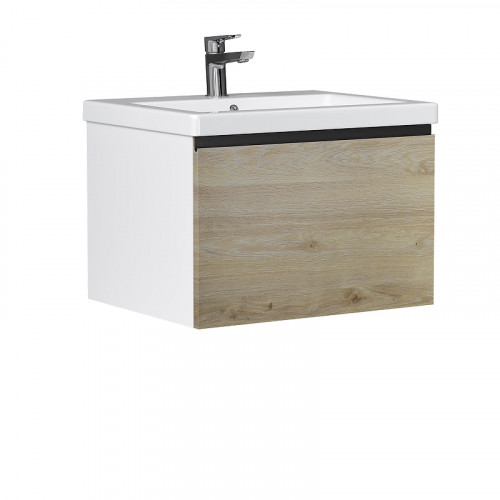 Тумба под раковину Vigo Cross 60 403 подвесная цвет Дуб давос натуральный Белый