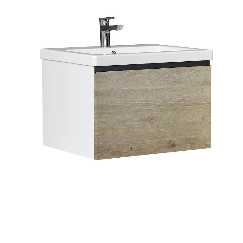 Тумба под раковину Vigo Cross 60 403 подвесная цвет Дуб давос натуральный Белый