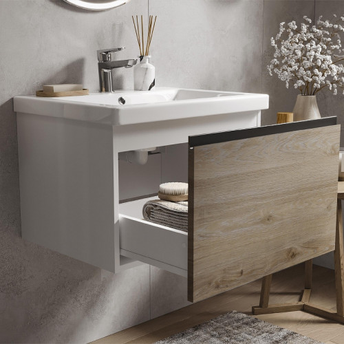 Тумба под раковину Vigo Cross 60 403 подвесная цвет Дуб давос натуральный Белый