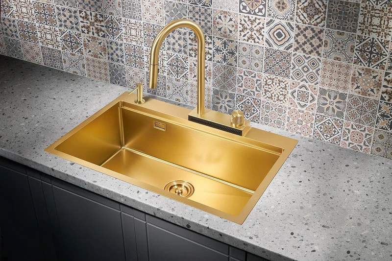 Кухонная мойка Milacio Denia 75 MC.77428 Золото нержавеющая сталь встраиваемый