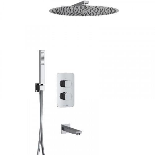 Душевая система WasserKRAFT A178644 Thermo с термостатом Хром латунь встраиваемый