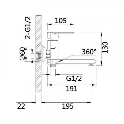 Смеситель для ванны D-Lin D130363-A цвет Черный матовый