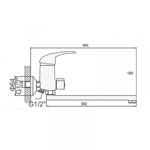 Смеситель для ванны D-Lin D146406 универсальный цвет  Хром