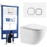 Комплект унитаза с инсталляцией WeltWasser BAMBERG 545 + MERZBACH 043 MT-WT + BAMBERG WT 10000013626 цвет Белый матовый с сиденьем Микролифт и клавишей смыва цвет Белый