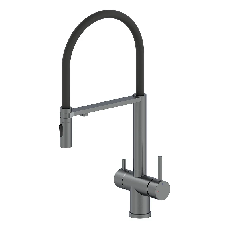 Смеситель для кухни AltroBagno Flusso 050203 GM цвет Оружейная сталь