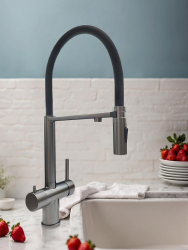 Смеситель для кухни AltroBagno Flusso 050203 GM цвет Оружейная сталь