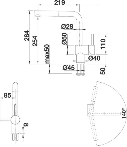 Смеситель для кухни Blanco Linus-S Silgranit 518813 Темная скала латунь