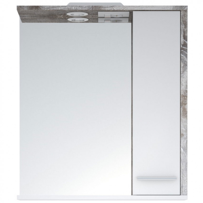 Зеркало со шкафом Corozo Лорена 65 SD-00000294 с подсветкой Антик Белое МДФ / ЛДСП, стекло