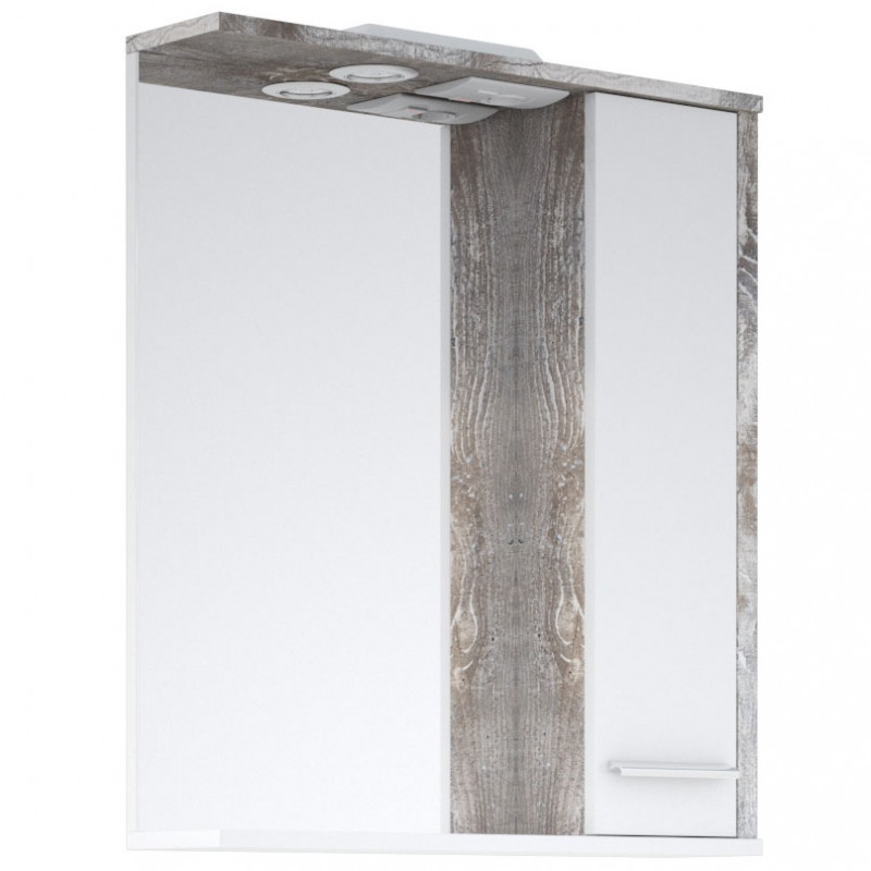 Зеркало со шкафом Corozo Лорена 65 SD-00000294 с подсветкой Антик Белое МДФ / ЛДСП, стекло