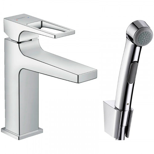 Смеситель для раковины Hansgrohe Metropol 74522000 с гигиеническим душем Хром латунь