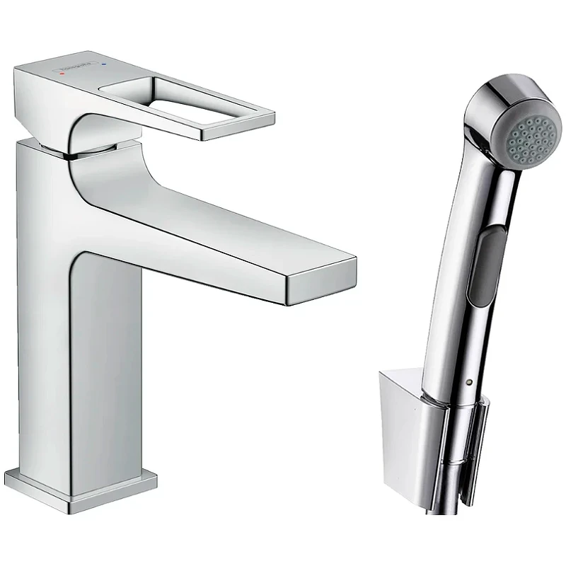 Смеситель для раковины Hansgrohe Metropol 74522000 с гигиеническим душем Хром латунь