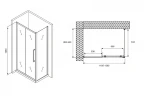 Душевой уголок Abber Schwarzer Diamant 120x90 AG30120H-S90 профиль Хром стекло прозрачное