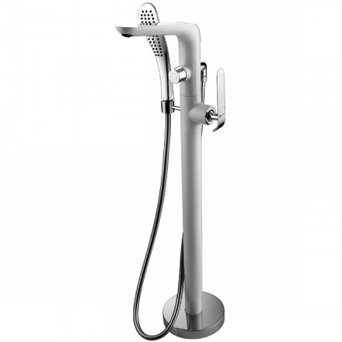 Смеситель для ванны Lemark Melange LM4944CW Белый Хром латунь на пол