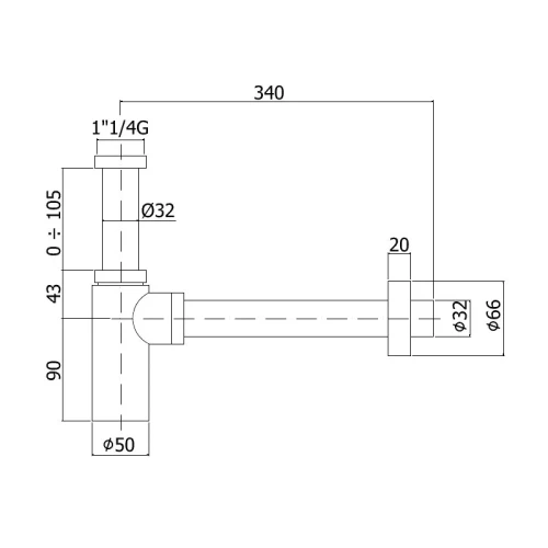 Сифон для раковины Paffoni Minimal ZACC240ST Сталь