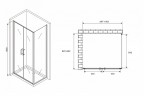 Душевой уголок Abber Sonnenstrand 100x90 AG04100BC-S90B профиль Черный стекло прозрачное