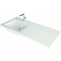 Раковина Maretti Umbria 110 L UM13SM36-844 с местом под стиральную машину Белая искусственный камень (литьевой мрамор) с местом под стиральную машину, подвесная, полувстраиваемая