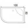 Акриловый поддон для душа Wemor 100x80x44 R 10000006114 Белый