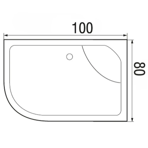 Акриловый поддон для душа Wemor 100x80x44 R 10000006114 Белый