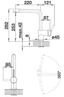 Смеситель для кухни Blanco Linus 516698 Антрацит латунь