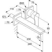 Смеситель для раковины Kludi Zenta SL 482450565 Хром латунь встраиваемый