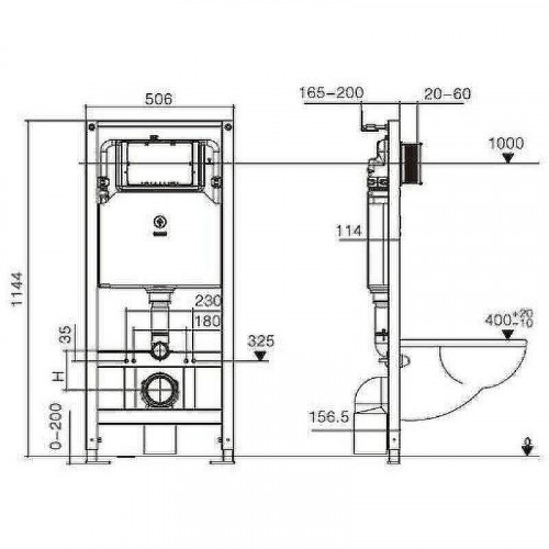 Комплект унитаза с инсталляцией WeltWasser AMBERG 506 ST + MERZBACH 043 MT-GR + AMBERG RD-WT 10000011388 цвет Серый матовый с сиденьем Микролифт и клавишей смыва цвет Белый
