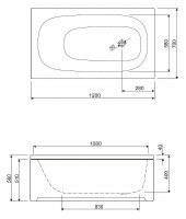 Акриловая ванна Cezares Eco 120х70 ECO-120-70-40-W37 без гидромассажа