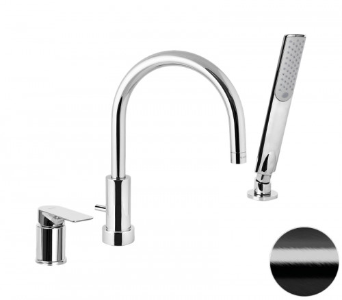 Смеситель на борт ванны Remer Infinity I07CFP цвет Черный брашированный хром